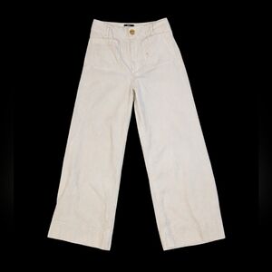 Maeve by Anthropologie The Colette Corduroy Wide Leg Crop Pants Ivory 30